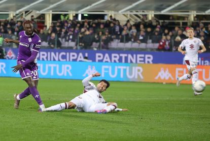FLORENCE, ITALY - FEBRUARY 7: Moise Kean of ACF Fiorentina scores a goal during the Serie A match between ACF Fiorentina and Torino FC at Artemio Franchi on February 7, 2026 in Florence, Italy. (Photo by Gabriele Maltinti/Getty Images)