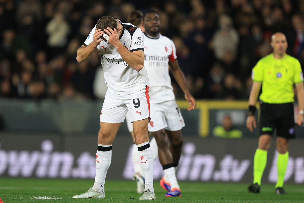 PISA, ITALY - FEBRUARY 13: Niclas Fullkrug of AC Milan shows his dejection after a missed penalty during the Serie A match between Pisa SC and AC Milan at Arena Garibaldi on February 13, 2026 in Pisa, Italy. (Photo by Gabriele Maltinti/Getty Images)