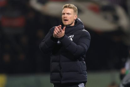 PISA, ITALY - FEBRUARY 13: Oscar Hjiljemark manager of Pisa Sporting Club reacts during the Serie A match between Pisa SC and AC Milan at Arena Garibaldi on February 13, 2026 in Pisa, Italy. (Photo by Gabriele Maltinti/Getty Images)