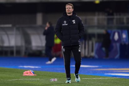 VERONA, ITALY - FEBRUARY 06: Oscar Hiljemark, Head Coach of Pisa Sporting Club looks on during the Serie A match between Hellas Verona FC and Pisa SC at Stadio Marcantonio Bentegodi on February 06, 2026 in Verona, Italy. (Photo by Emmanuele Ciancaglini/Getty Images)