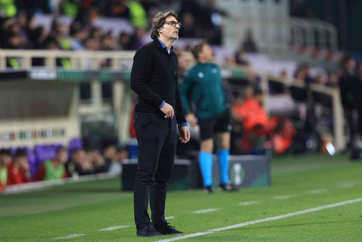 FLORENCE, ITALY - FEBRUARY 26: Paolo Vanoli of ACF Fiorentina looks on during the UEFA Conference League 2025/26 Knockout Play-off Second Leg match between ACF Fiorentina and Jagiellonia Bialystok at Stadio Artemio Franchi on February 26, 2026 in Florence, Italy. (Photo by Gabriele Maltinti/Getty Images)