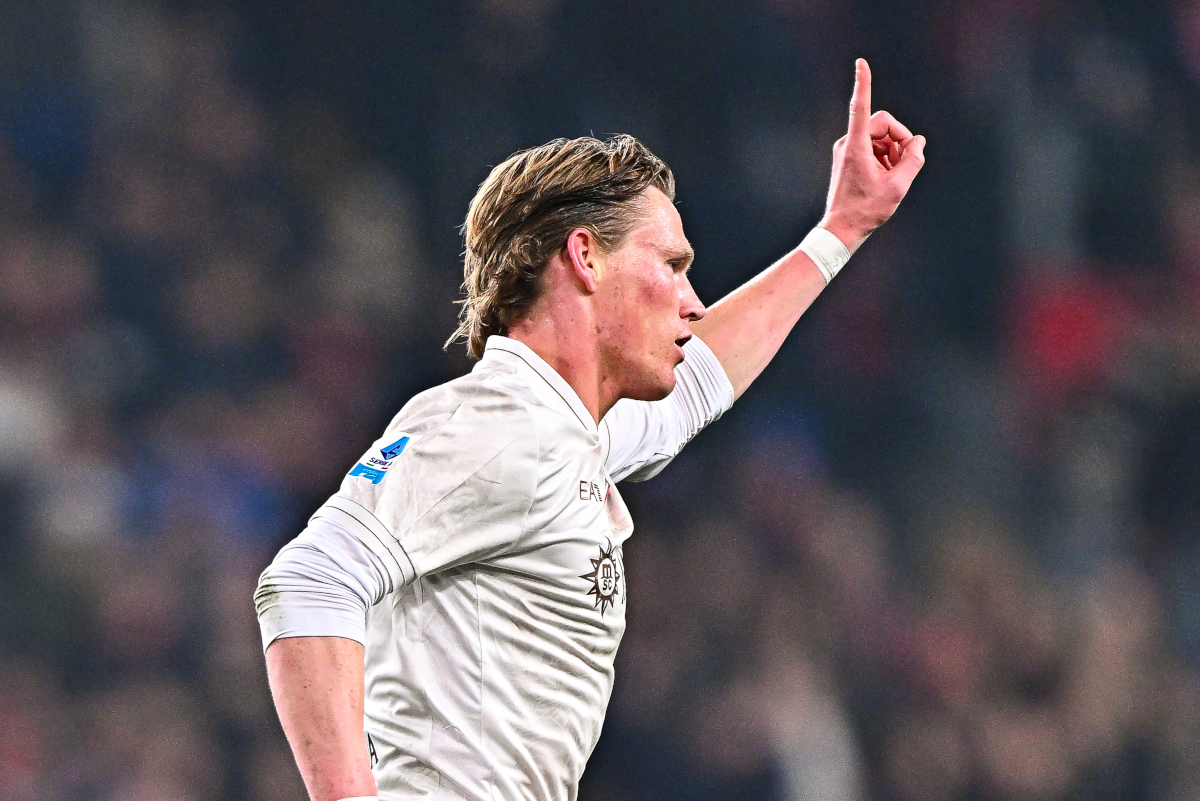 GENOA, ITALY - FEBRUARY 7: Scott McTominay of Napoli celebrates after scoring a goal during the Serie A match between Genoa CFC and SSC Napoli at Stadio Luigi Ferraris on February 7, 2026 in Genoa, Italy. (Photo by Simone Arveda/Getty Images)