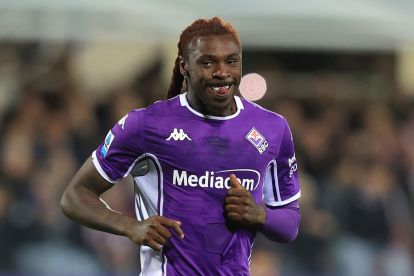 FLORENCE, ITALY - FEBRUARY 23: Moise Kean of ACF Fiorentina reacts during the Serie A match between ACF Fiorentina and Pisa SC at Artemio Franchi on February 23, 2026 in Florence, Italy. (Photo by Gabriele Maltinti/Getty Images)