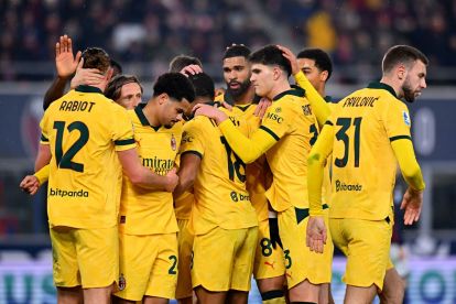 BOLOGNA, ITALY - FEBRUARY 03: Ruben Loftus-Cheek of AC Milan celebrates after scoring the opening goal during the Serie A match between Bologna FC 1909 and AC Milan at Renato Dall'Ara Stadium on February 03, 2026 in Bologna, Italy. (Photo by Alessandro Sabattini/Getty Images)