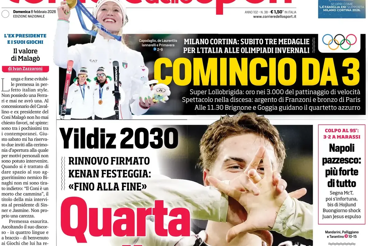 Today’s Papers: Yildiz renewal, Italy gold, Hojlund 95th