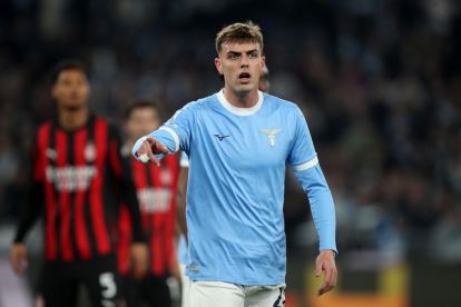 ROME, ITALY - MARCH 15: Daniel Maldini of Lazio gestures during the Serie A match between SS Lazio and AC Milan at Stadio Olimpico on March 15, 2026 in Rome, Italy. (Photo by Paolo Bruno/Getty Images)