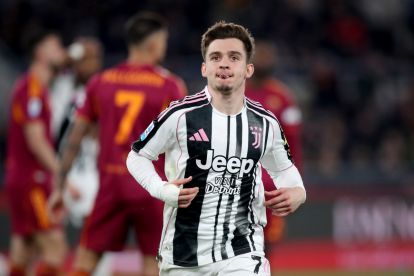 ROME, ITALY - MARCH 01: Francisco Conceicao of Juventus celebrates their first goal during the Serie A match between AS Roma and Juventus FC at Stadio Olimpico on March 01, 2026 in Rome, Italy. (Photo by Paolo Bruno/Getty Images)
