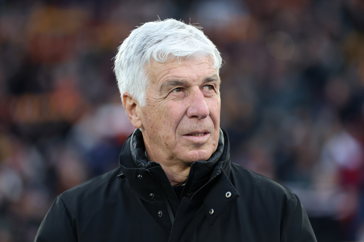 ROME, ITALY - MARCH 22: Gian Piero Gasperini, Head Coach of AS Roma, looks on prior to the Serie A match between AS Roma and US Lecce at Stadio Olimpico on March 22, 2026 in Rome, Italy. (Photo by Linnea Rheborg/Getty Images)