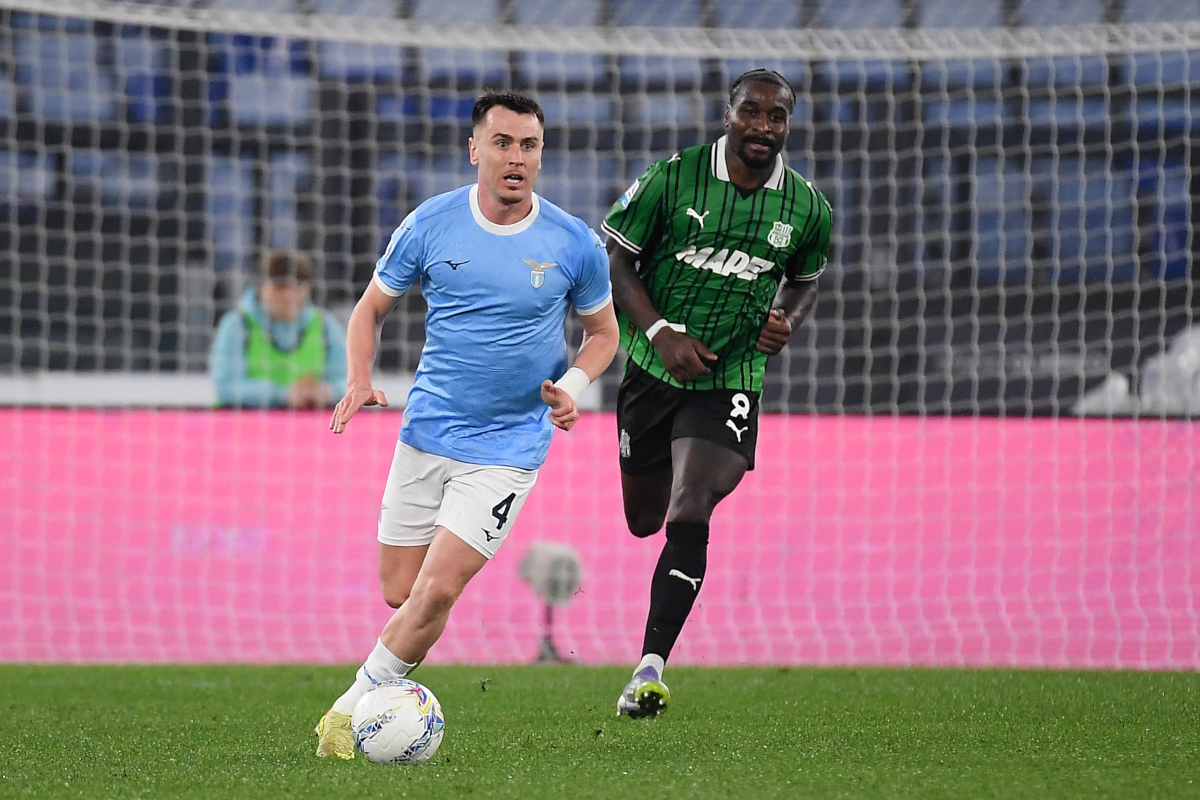 ROME, ITALY - MARCH 09: Patric of SS Lazio in action during the Serie A match between SS Lazio and US Sassuolo Calcio at Stadio Olimpico on March 09, 2026 in Rome, Italy. (Photo by Marco Rosi - SS Lazio/Getty Images)