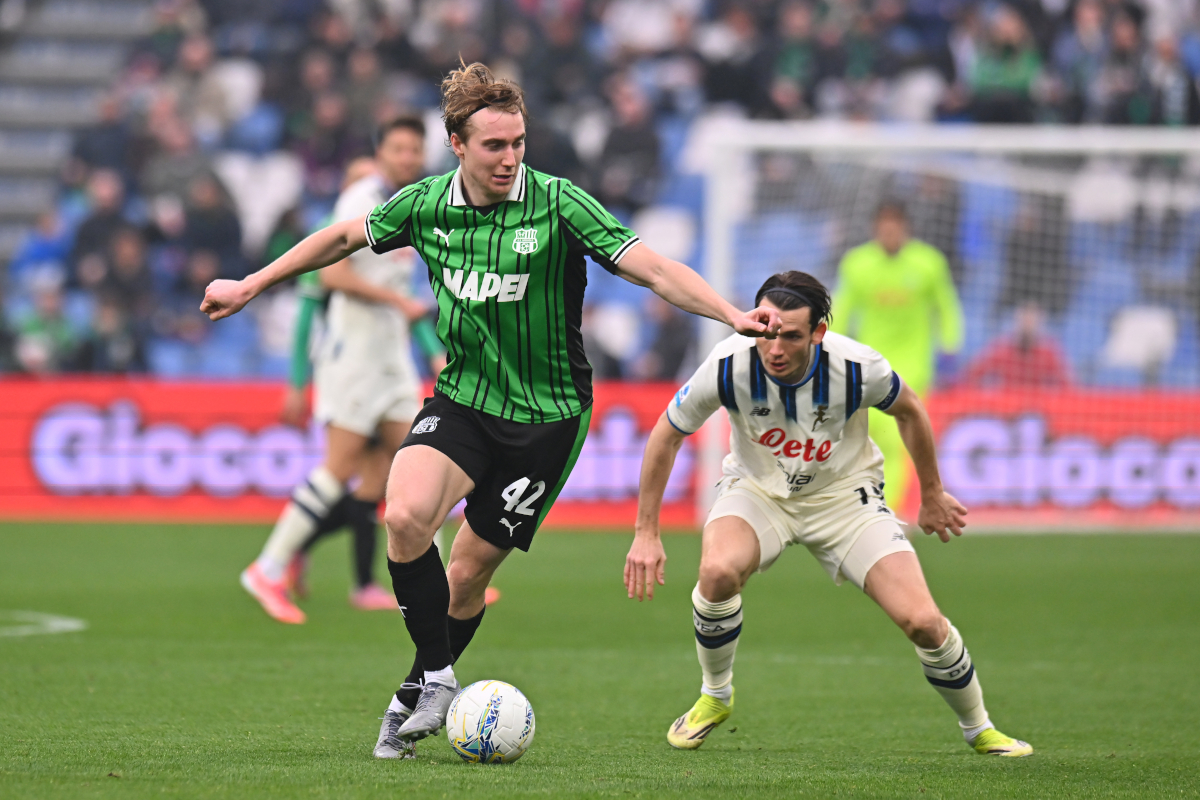 Sassuolo, Itália - 01 de março: Christian Thorstvet do US Sassuolo durante a partida da Série A entre US Sassuolo Calcio e Atalanta BC no Mapei Stadium em 01 de março de 2026 em Sassuolo, Itália. (Foto de Alessandro Sabattini/Getty Images)