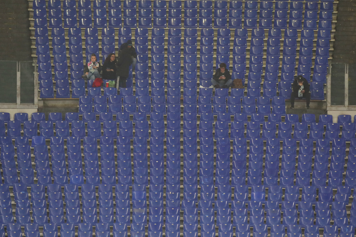 ROME, ITALY - MARCH 04: A detailed view of empty seats as SS Lazio fans are currently boycotting their matches in protest prior to the Coppa Italia match between SS Lazio and Atalanta BC at Olimpico Stadium on March 04, 2026 in Rome, Italy. (Photo by Paolo Bruno/Getty Images)