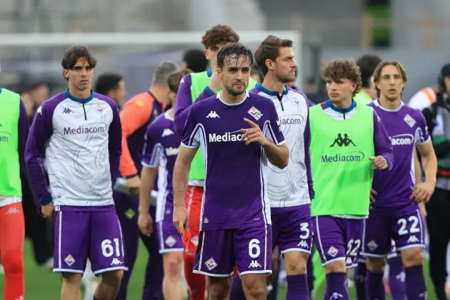 FLORENCE, ITALY - MARCH 8: Luca Ranieri of ACF Fiorentina shows his dejection during the Serie A match between ACF Fiorentina and Parma Calcio 1913 at Artemio Franchi on March 8, 2026 in Florence, Italy. (Photo by Gabriele Maltinti/Getty Images)
