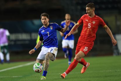 EMPOLI, ITALY - MARCH 26: Luigi Cherubini of Italy U21 in action during the UEFA Under 21 EURO Qualifier match between Italy U21 and North Macedonia U21 at Stadio Carlo Castellani on March 26, 2026 in Empoli, Italy. (Photo by Gabriele Maltinti/Getty Images)