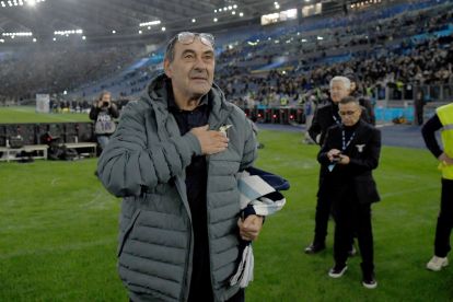 ROME, ITALY - MARCH 15: Maurizio Sarri head coach SS Lazio celebrates a victory after the Serie A match between SS Lazio and AC Milan at Stadio Olimpico on March 15, 2026 in Rome, Italy. (Photo by Marco Rosi - SS Lazio/Getty Images)