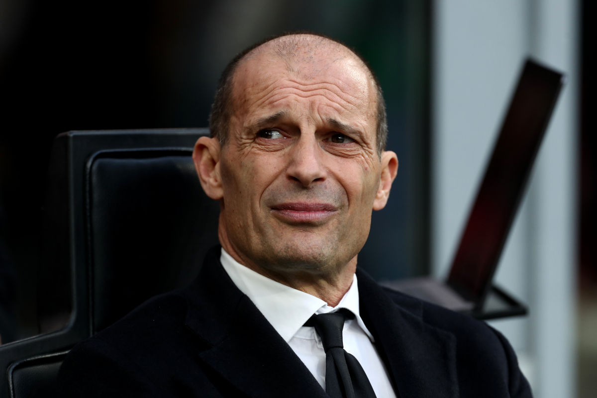 MILAN, ITALY - MARCH 21: Massimiliano Allegri, Head Coach of AC Milan, looks on prior to the Serie A match between AC Milan and Torino FC at Giuseppe Meazza Stadium on March 21, 2026 in Milan, Italy. (Photo by Marco Luzzani/Getty Images)