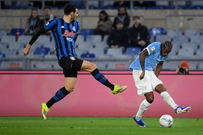 ROME, ITALY - MARCH 04: Nuno Tavares of SS Lazio in action during the Coppa Italia match between SS Lazio and Atalanta BC at Olimpico Stadium on March 04, 2026 in Rome, Italy. (Photo by Marco Rosi - SS Lazio/Getty Images)