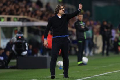 FLORENCE, ITALY - MARCH 22: Head coach Paolo Vanoli manager of ACF Fiorentina reacts during the Serie A match between ACF Fiorentina and FC Internazionale at Artemio Franchi on March 22, 2026 in Florence, Italy. (Photo by Gabriele Maltinti/Getty Images)