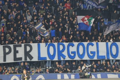 PISA, ITALY - MARCH 2: Fans of Pisa Sporting Club during the Serie A match between Pisa SC and Bologna FC 1909 at Arena Garibaldi on March 2, 2026 in Pisa, Italy. (Photo by Gabriele Maltinti/Getty Images)