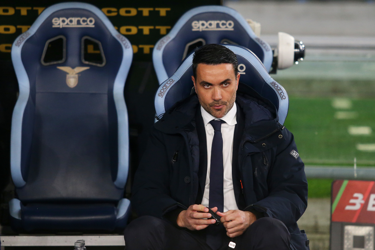 ROME, ITALY - MARCH 04: Raffaele Palladino, Head Coach of Atalanta, looks on prior to the Coppa Italia match between SS Lazio and Atalanta BC at Olimpico Stadium on March 04, 2026 in Rome, Italy. (Photo by Paolo Bruno/Getty Images)