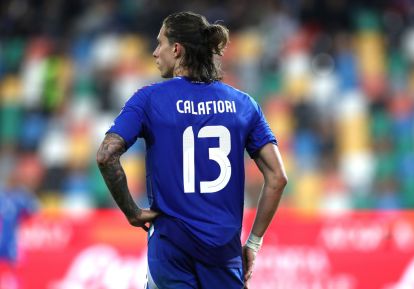UDINE, ITALY - OCTOBER 14: Riccardo Calafiori of Italy looks on during the FIFA World Cup 2026 qualifier match between Italy and Israel at Stadio Friuli on October 14, 2025 in Udine, Italy. (Photo by Marco Luzzani/Getty Images)