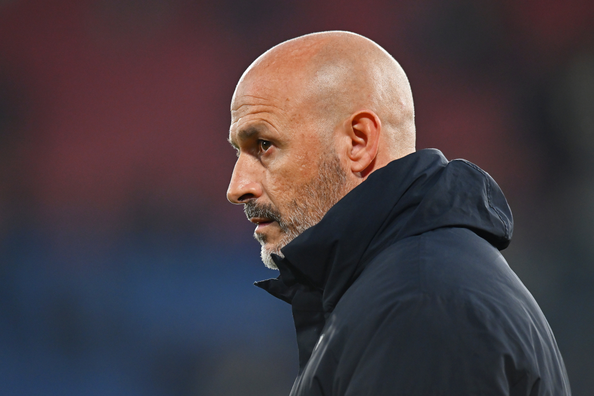 BOLOGNA, ITALY - MARCH 12: Vincenzo Italiano, Head Coach of Bologna, looks on prior to the UEFA Europa League 2025/26 Round of 16 First Leg match between Bologna FC 1909 and AS Roma at Stadio Renato Dall'Ara on March 12, 2026 in Bologna, Italy. (Photo by Alessandro Sabattini/Getty Images)