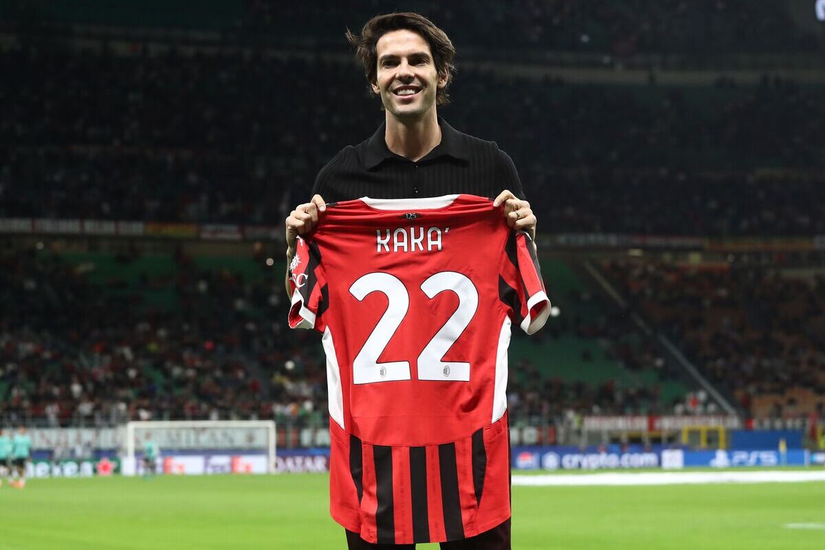 MILAN, ITALY - SEPTEMBER 17: Ricardo Kaka before the UEFA Champions League 2024/25 League Phase MD1 match between AC Milan and Liverpool FC at Stadio San Siro on September 17, 2024 in Milan, Italy. (Photo by Marco Luzzani/Getty Images)