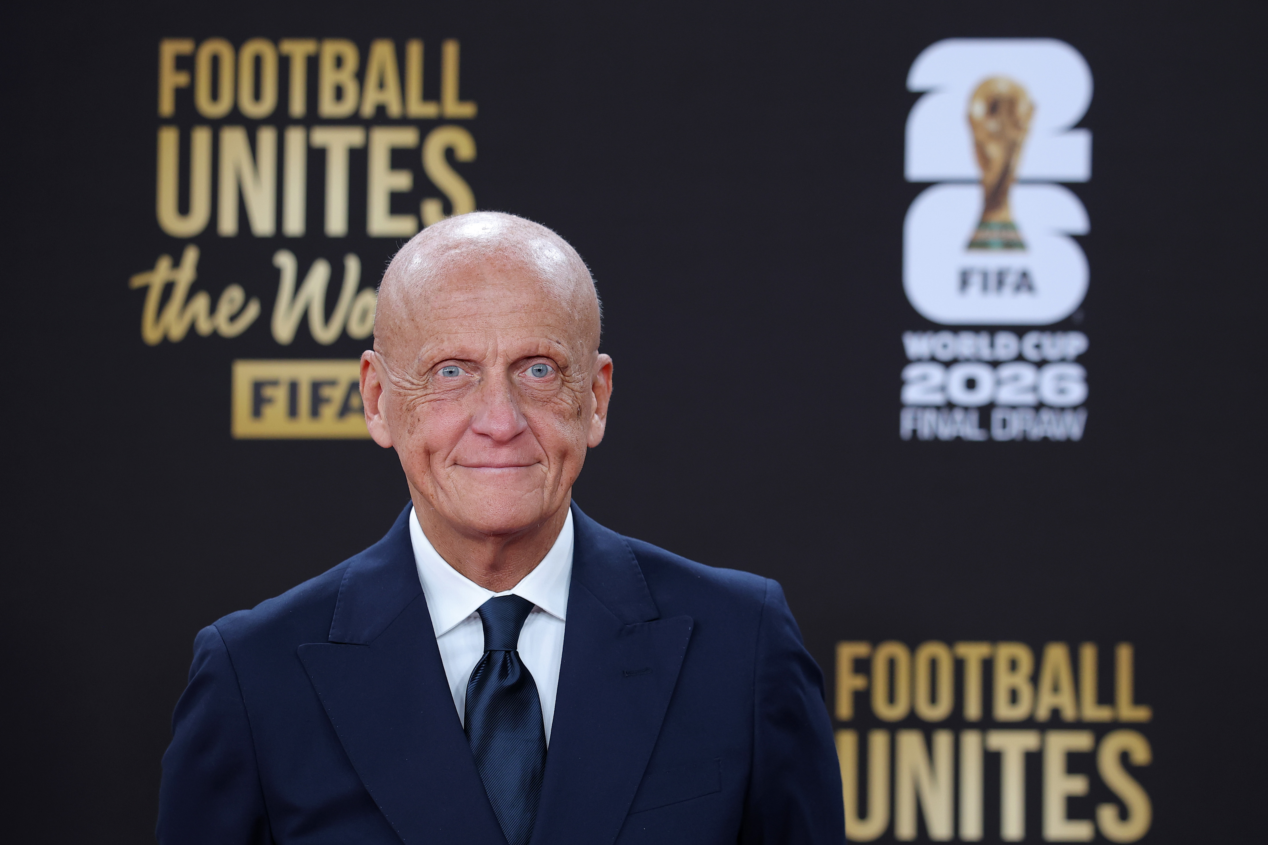 WASHINGTON, DC - DECEMBER 05: Pierluigi Collina, Chairman of the FIFA Referees Committee, attends the FIFA World Cup 2026 Official Draw at John F. Kennedy Center for the Performing Arts on December 05, 2025 in Washington, DC. (Photo by Kevin Dietsch/Getty Images)