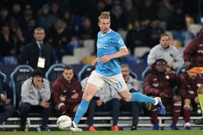NAPLES, ITALY - MARCH 06: Kevin De Bruyne of SSC Napoli during the Serie A match between SSC Napoli and Torino FC at Stadio Diego Armando Maradona on March 06, 2026 in Naples, Italy. (Photo by Francesco Pecoraro/Getty Images)