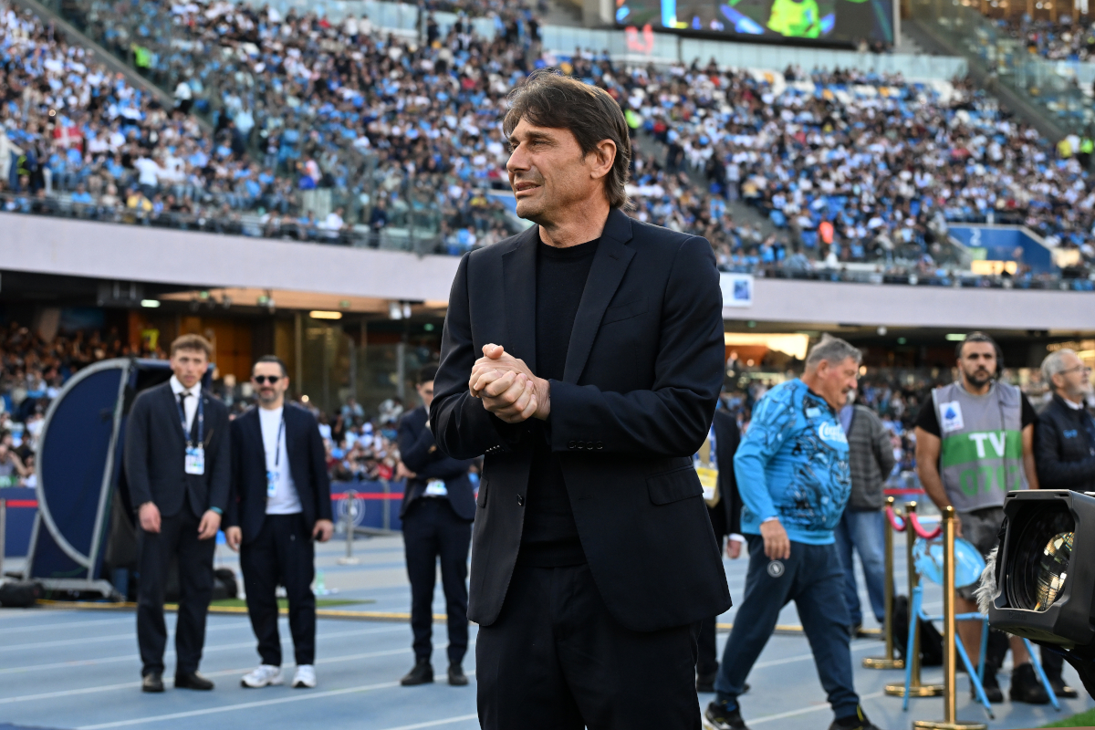 NAPLES, ITALY - APRIL 18: Antonio Conte SSC Napoli head coach before the Serie A match between SSC Napoli and SS Lazio at Stadio Diego Armando Maradona on April 18, 2026 in Naples, Italy. (Photo by Francesco Pecoraro/Getty Images)