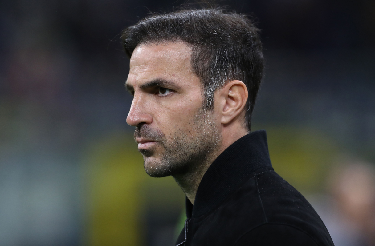 MILAN, ITALY - APRIL 21: Como 1907 coach Cesc Fabregas looks on during the Coppa Italia match between FC Internazionale and Como 1907 at San Siro on April 21, 2026 in Milan, Italy. (Photo by Marco Luzzani/Getty Images)