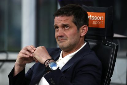 MILAN, ITALY - APRIL 21: FC Internazionale coach Cristian Chivu looks on during the Coppa Italia match between FC Internazionale and Como 1907 at San Siro on April 21, 2026 in Milan, Italy. (Photo by Marco Luzzani/Getty Images)