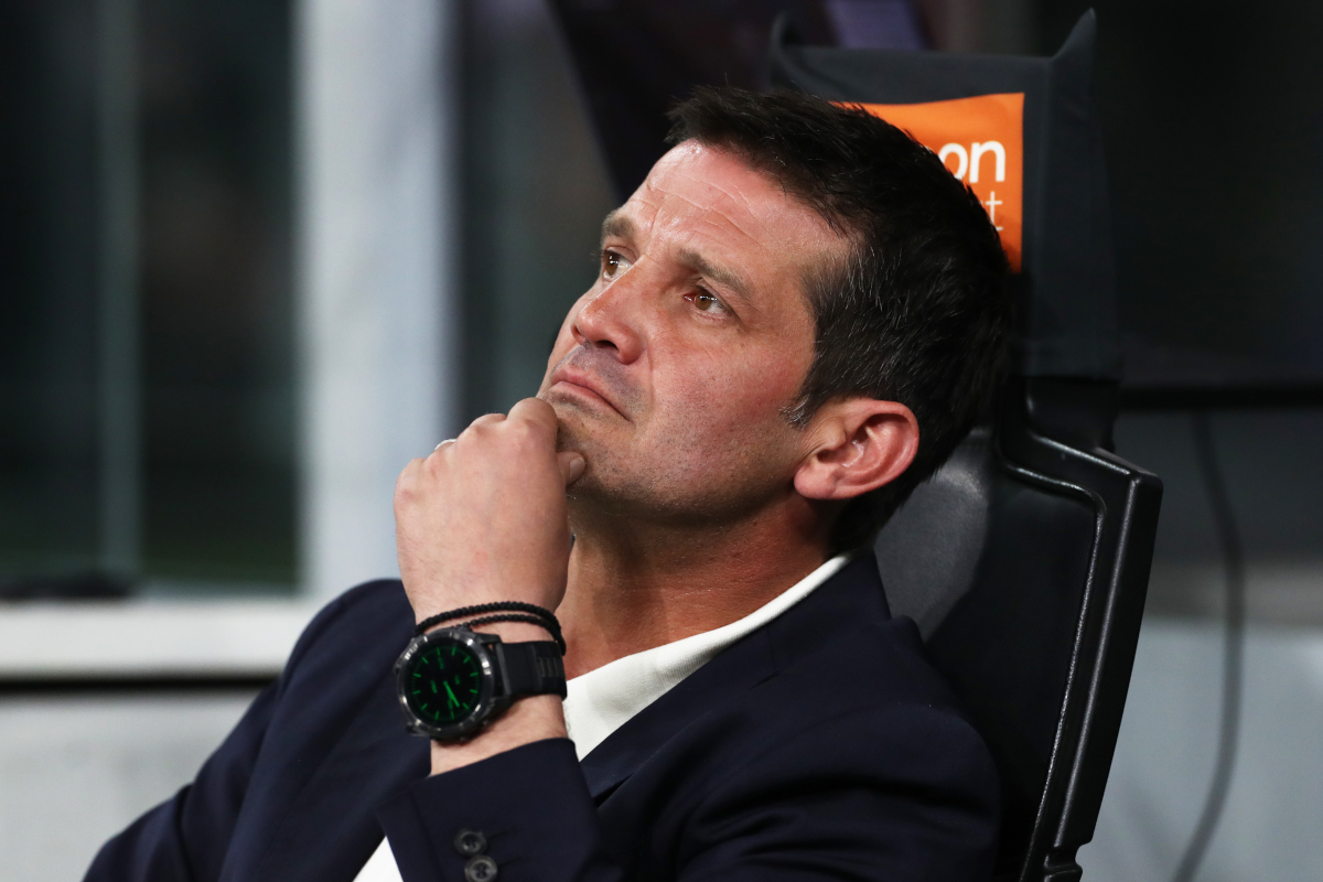 MILAN, ITALY - APRIL 17: Cristian Chivu, Head Coach of FC Internazionale Milano, looks on prior to the Serie A match between FC Internazionale and Cagliari Calcio at Giuseppe Meazza Stadium on April 17, 2026 in Milan, Italy. (Photo by Marco Luzzani/Getty Images)