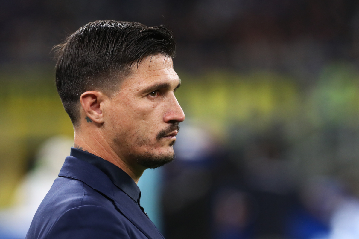 MILAN, ITALY - APRIL 17: Fabio Pisacane, Head Coach of Cagliari, looks on during the Serie A match between FC Internazionale and Cagliari Calcio at Giuseppe Meazza Stadium on April 17, 2026 in Milan, Italy. (Photo by Marco Luzzani/Getty Images)