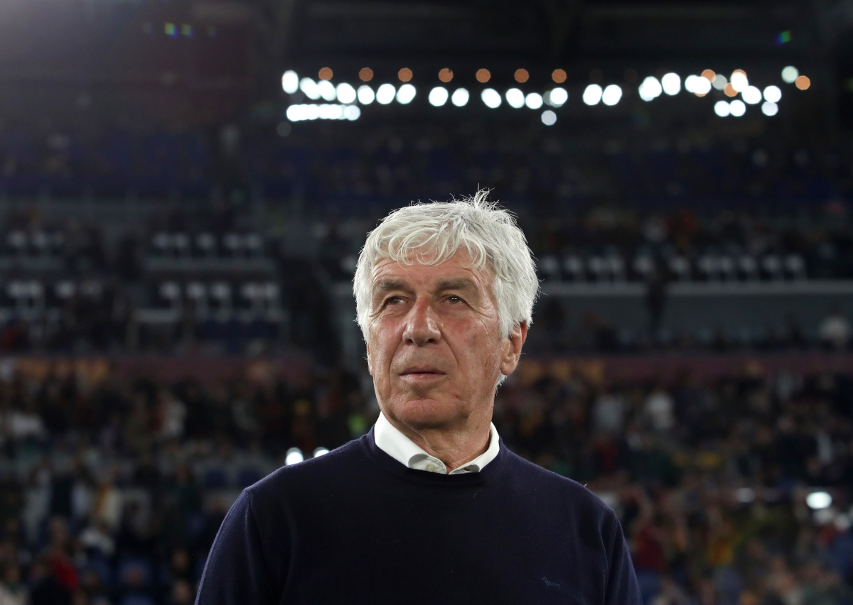 ROME, ITALY - APRIL 18: Gian Piero Gasperini, Head Coach of AS Roma, looks on prior to the Serie A match between AS Roma and Atalanta BC at Stadio Olimpico on April 18, 2026 in Rome, Italy. (Photo by Paolo Bruno/Getty Images)