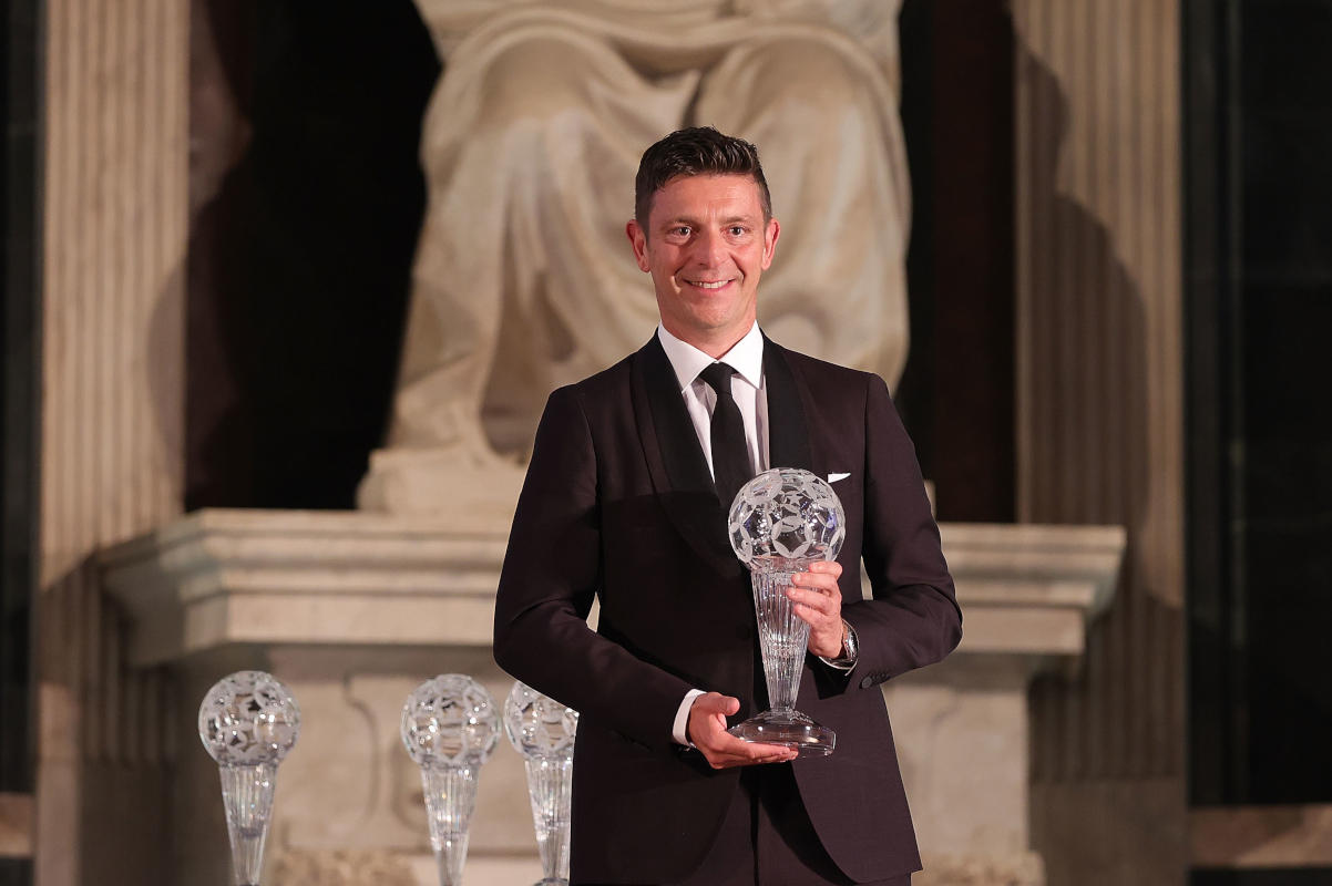 FLORENCE, ITALY - MAY 23: Gianluca Rocchi former Italian referee and referee designator for the Serie A and Serie B championships during the FIGC Hall of Fame Event on May 23, 2022 in Florence, Italy. (Photo by Gabriele Maltinti/Getty Images)