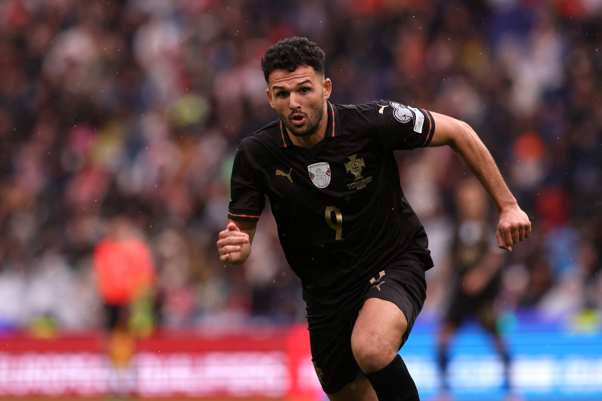 PORTO, PORTUGAL - NOVEMBER 16: Goncalo Ramos of Portugal looks on during the FIFA World Cup 2026 qualifier match between Portugal and Armenia at Estadio do Dragao on November 16, 2025 in Porto, Portugal. (Photo by Carlos Rodrigues/Getty Images)