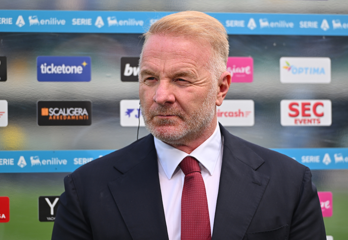 VERONA, ITALY - APRIL 19: Igli Tare, Sporting Director of AC Milan looks on prior to the Serie A match between Hellas Verona FC and AC Milan at Stadio Marcantonio Bentegodi on April 19, 2026 in Verona, Italy. (Photo by Alessandro Sabattini/Getty Images)