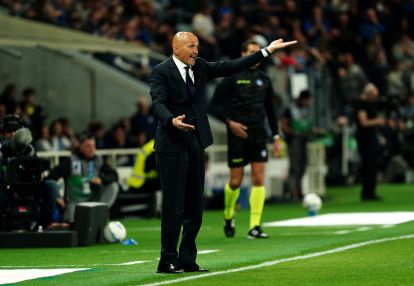 BERGAMO, ITALY - APRIL 11: Luciano Spalletti, Head Coach of Juventus, reacts during the Serie A match between Atalanta BC and Juventus at Gewiss Stadium on April 11, 2026 in Bergamo, Italy. (Photo by Pier Marco Tacca/Getty Images)