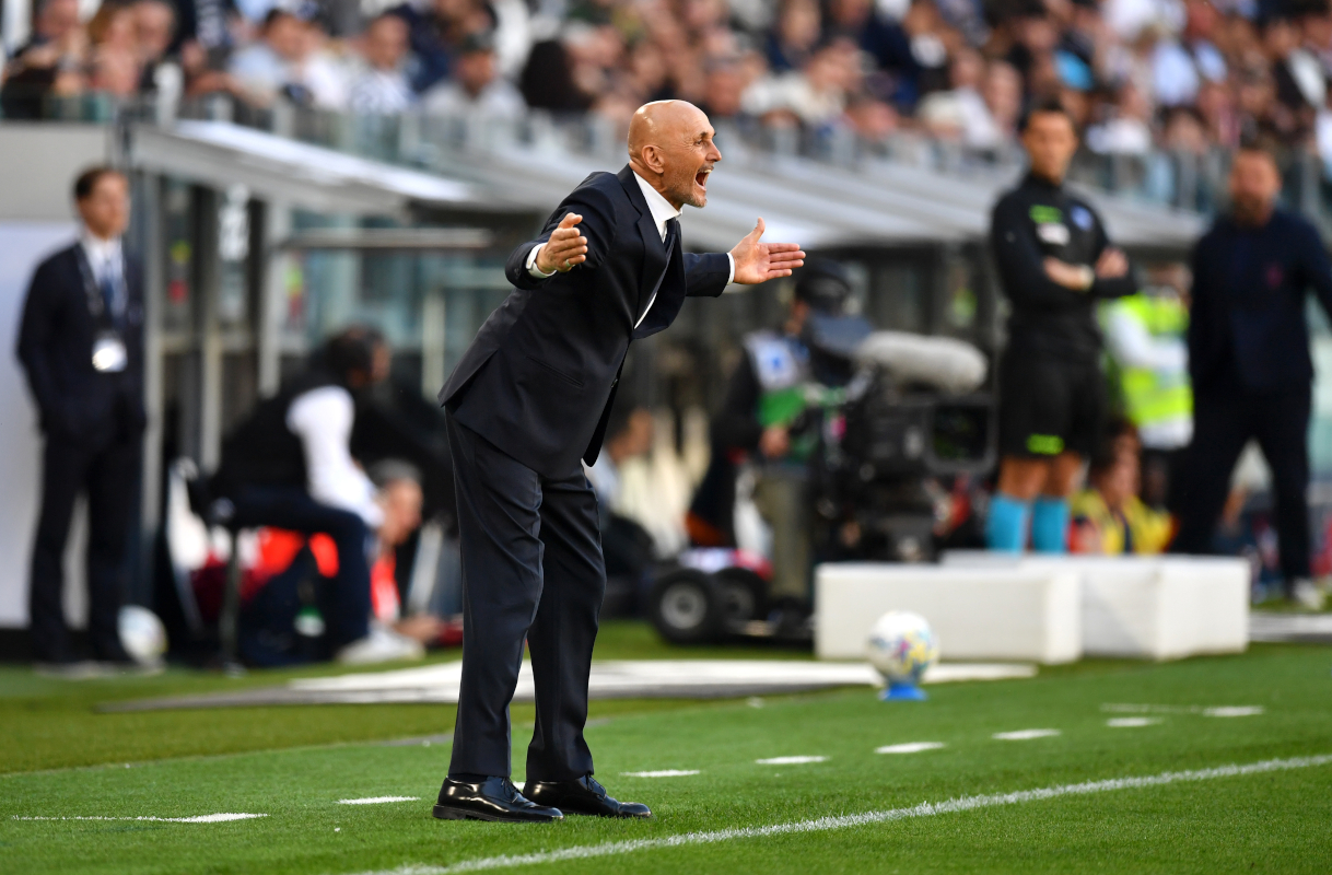 TURIN, ITALY - APRIL 06: Luciano Spalletti, Head Coach of Juventus, reacts during the Serie A match between Juventus FC and Genoa CFC at Allianz Stadium on April 06, 2026 in Turin, Italy. (Photo by Valerio Pennicino/Getty Images)