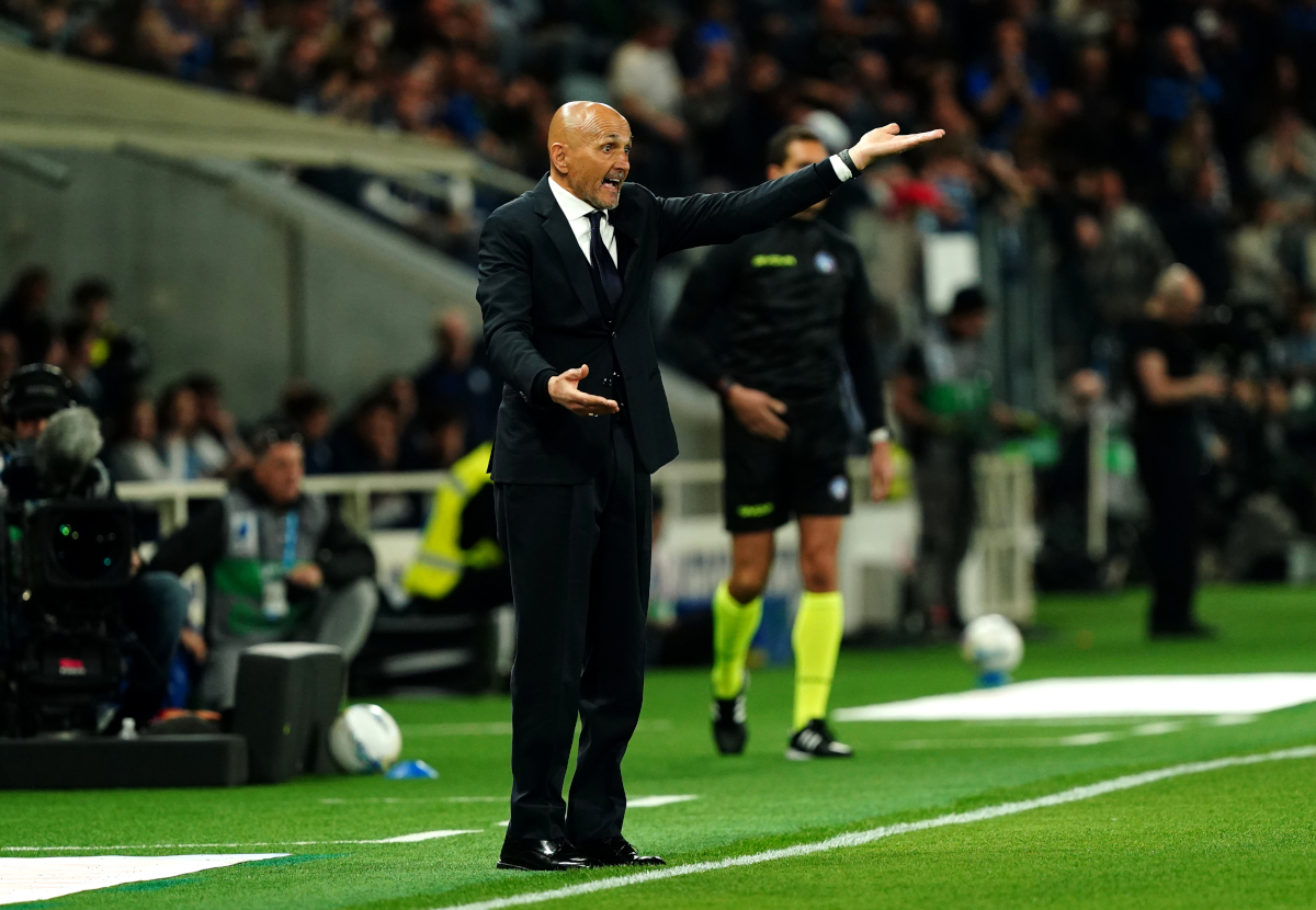 BERGAMO, ITALY - APRIL 11: Luciano Spalletti, Head Coach of Juventus, reacts during the Serie A match between Atalanta BC and Juventus at Gewiss Stadium on April 11, 2026 in Bergamo, Italy. (Photo by Pier Marco Tacca/Getty Images)