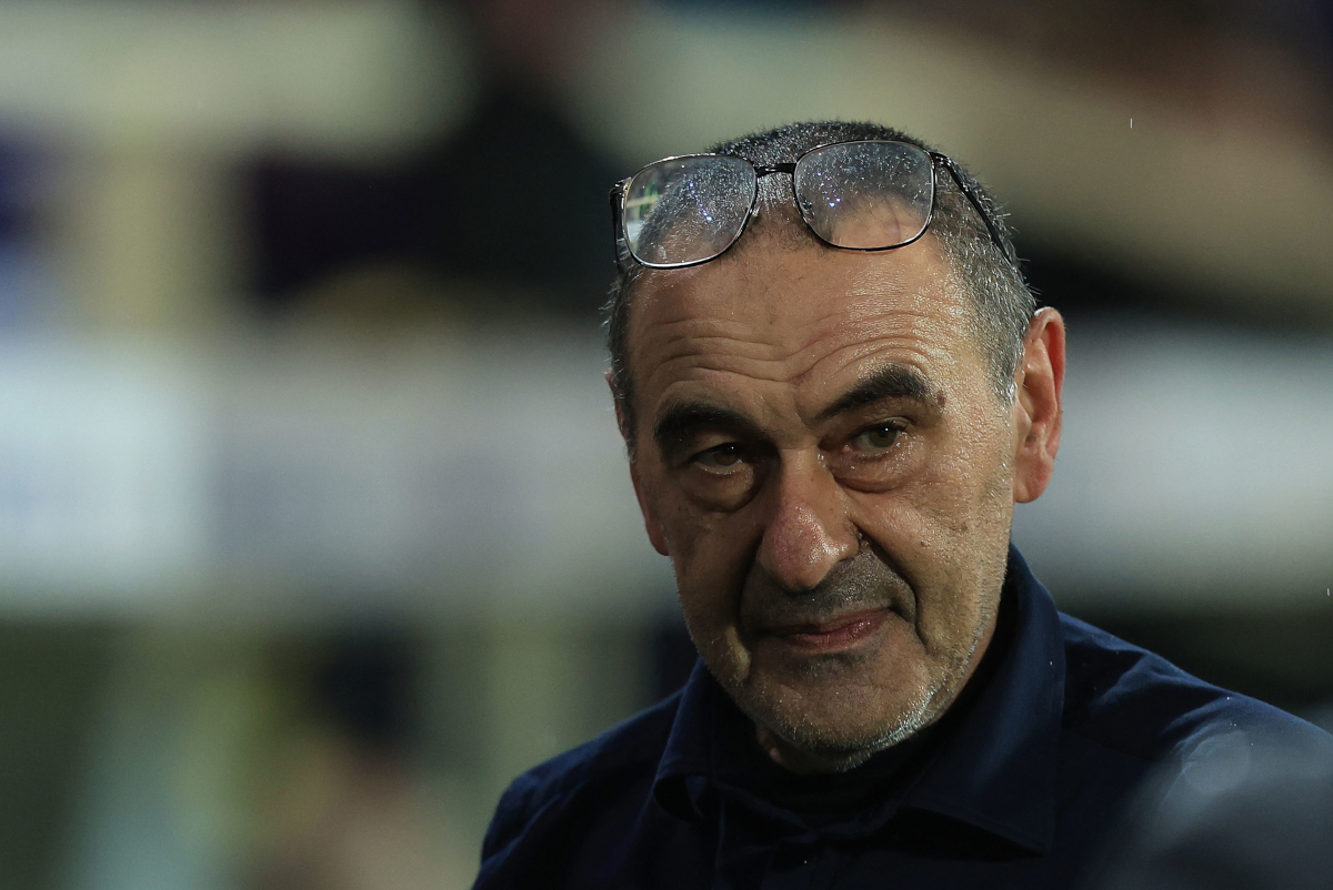 FLORENCE, ITALY - APRIL 13: Maurizio Sarri manager of SS Lazio looks on during the Serie A match between ACF Fiorentina and SS Lazio at Artemio Franchi on April 13, 2026 in Florence, Italy. (Photo by Gabriele Maltinti/Getty Images)