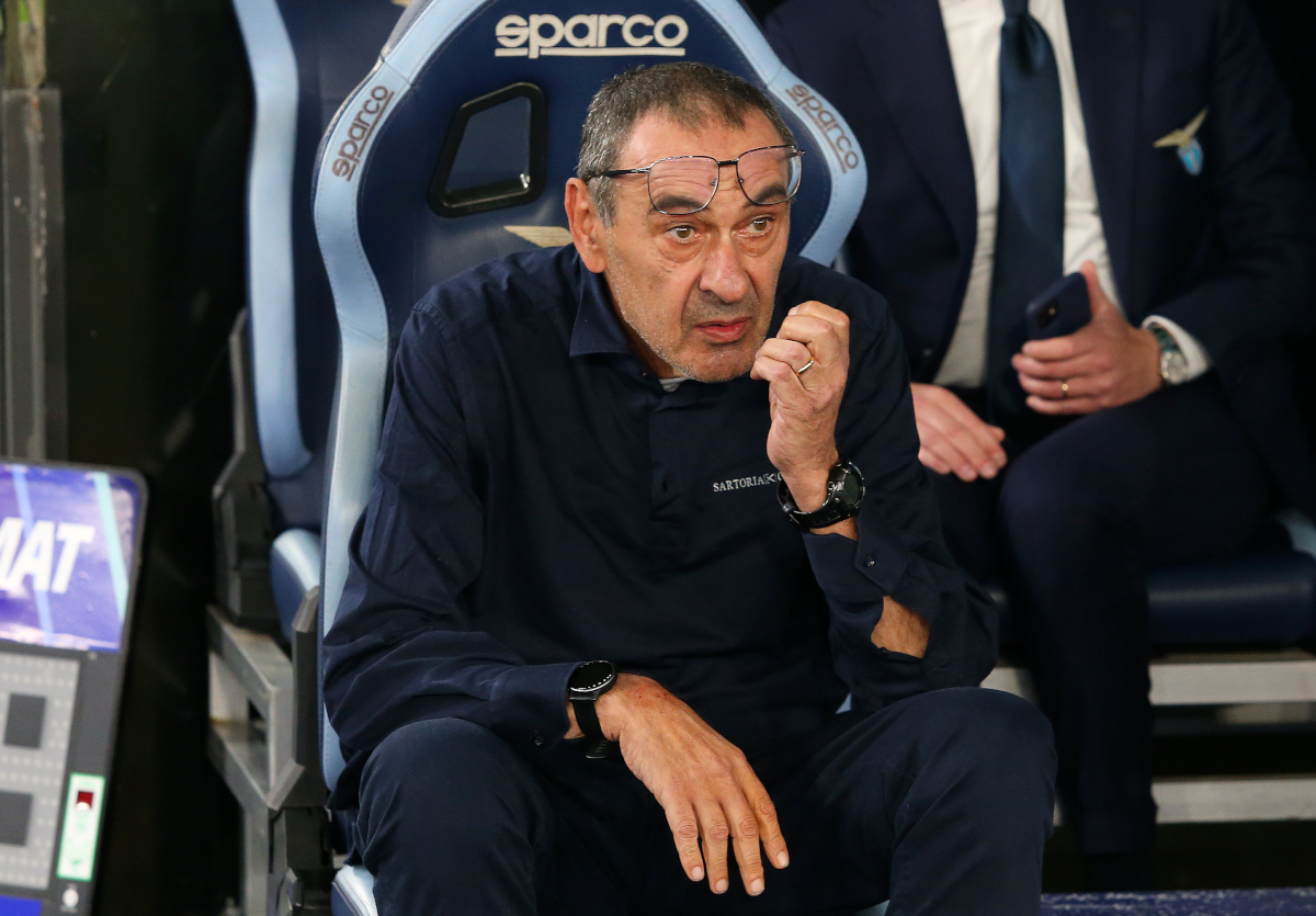 ROME, ITALY - APRIL 27: Maurizio Sarri, Head Coach of Lazio, looks on during the Serie A match between SS Lazio and Udinese Calcio at Stadio Olimpico on April 27, 2026 in Rome, Italy. (Photo by Paolo Bruno/Getty Images)