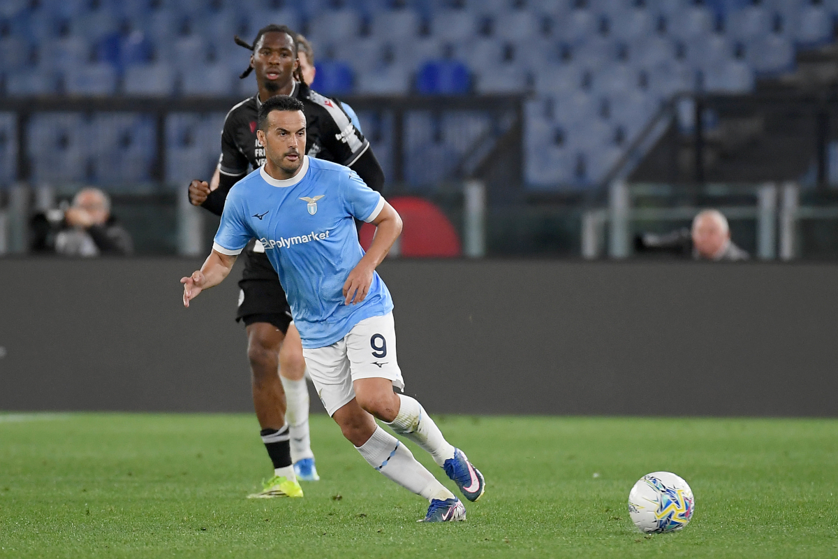 ROME, ITALY - APRIL 27: Pedro Rodriguez of SS Lazio in action during the Serie A match between SS Lazio and Udinese Calcio at Stadio Olimpico on April 27, 2026 in Rome, Italy. (Photo by Marco Rosi - SS Lazio/Getty Images)