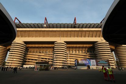 MILAN, ITALY - APRIL 17: General view outside the stadium prior to the Serie A match between FC Internazionale and Cagliari Calcio at Giuseppe Meazza Stadium on April 17, 2026 in Milan, Italy. (Photo by Marco Luzzani/Getty Images)
