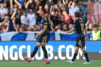 PISA, ITALY - APRIL 19: Simone Canestrelli of Pisa Sporting Club celebrates after scoring a goal during the Serie A match between Pisa SC and Genoa CFC at Arena Garibaldi on April 19, 2026 in Pisa, Italy. (Photo by Gabriele Maltinti/Getty Images)