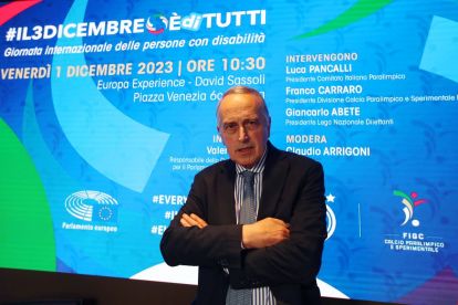 ROME, ITALY - DECEMBER 01: Giancarlo Abete President of LND poses during the FIGC DCPS press conference at Europa Experience on December 01, 2023 in Rome, Italy. (Photo by Paolo Bruno/Getty Images)