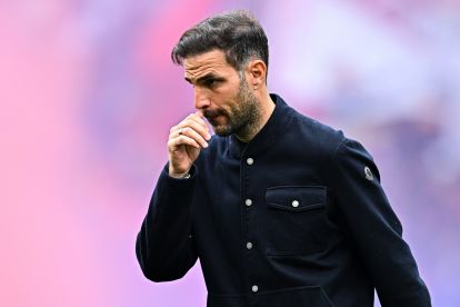 GENOA, ITALY - APRIL 26: Cesc Fabregas, head coach of Como, looks on prior to kick-off in the Serie A match between Genoa CFC and Como 1907 at Luigi Ferraris Stadium on April 26, 2026 in Genoa, Italy. (Photo by Simone Arveda/Getty Images)