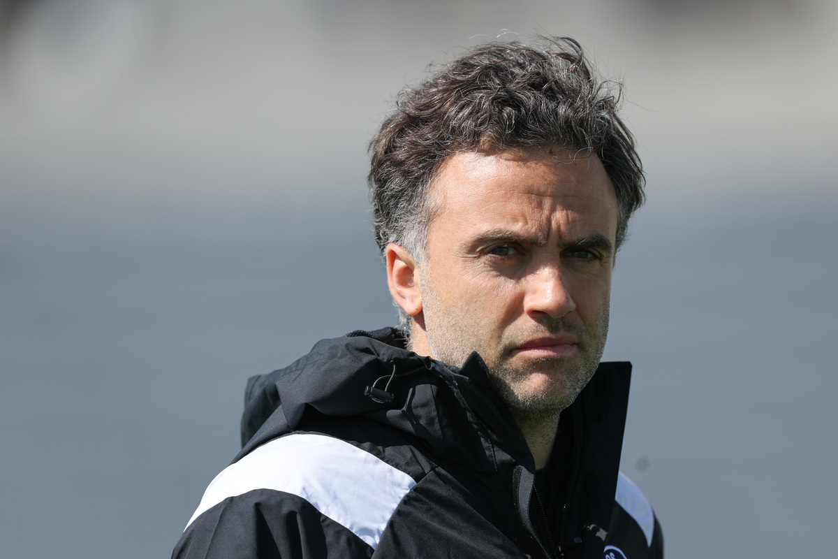 PATERSON, NEW JERSEY - MARCH 14: Head of soccer and vice chairman, Giuseppe Rossi, on the pitch prior to the USL League One match against the Portland Hearts of Pine at Hinchliffe Stadium on March 14, 2026 in Paterson, New Jersey. (Photo by Vincent Carchietta/Getty Images)