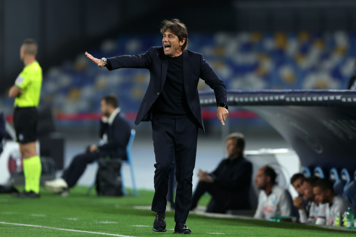 NAPLES, ITALY - MAY 11: Antonio Conte SSC Napoli head coach during the Serie A match between SSC Napoli and Bologna FC 1909 at Stadio Diego Armando Maradona on May 11, 2026 in Naples, Italy. (Photo by Francesco Pecoraro/Getty Images)