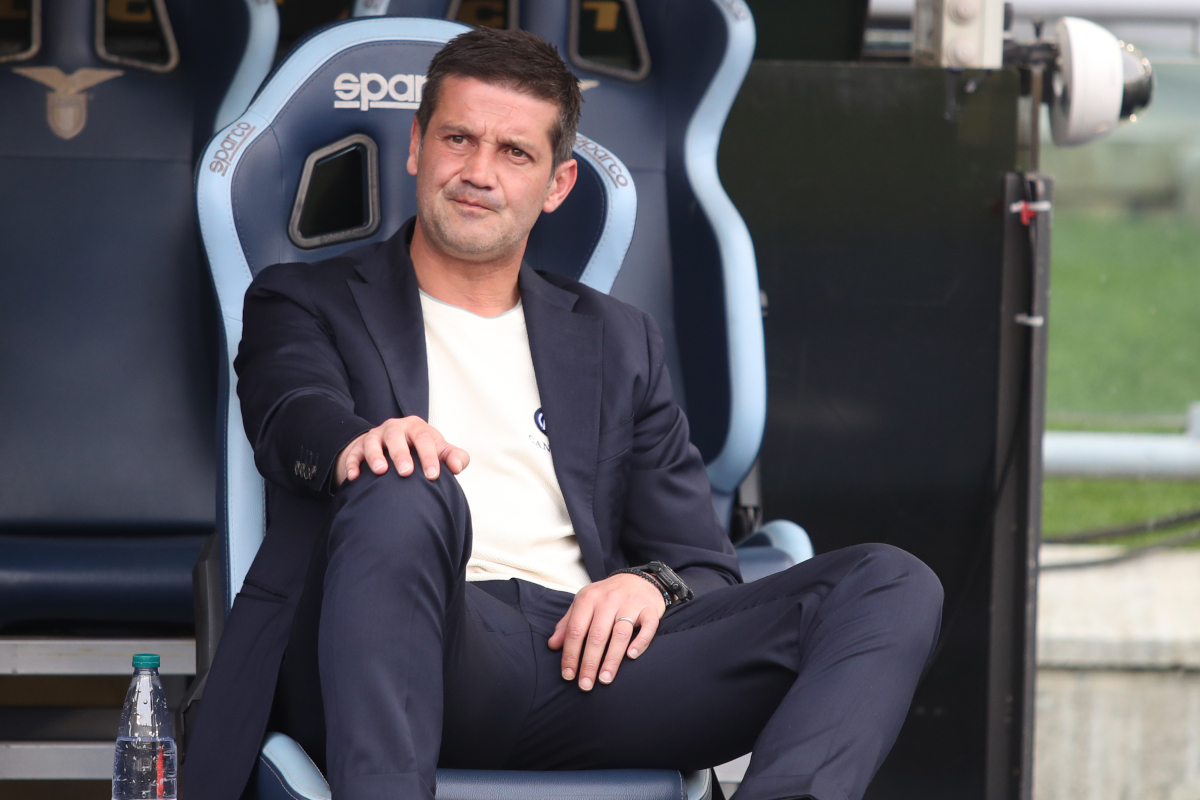 ROME, ITALY - MAY 09: FC Internazionale head coach Cristian Chivu looks on during the Serie A match between SS Lazio and FC Internazionale at Stadio Olimpico on May 09, 2026 in Rome, Italy. (Photo by Paolo Bruno/Getty Images)